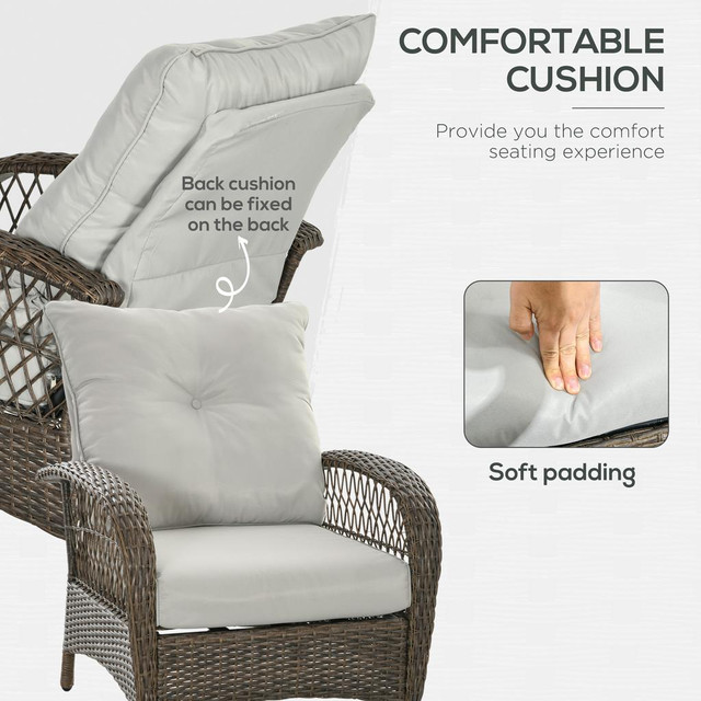 Rattan Single-Seat Sofa 29.9" x 34.3" x 38.6" Grey in Patio & Garden Furniture - Image 4