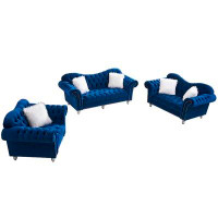 Rosdorf Park 3 Piece Living Room Sofa Set, Including 3-Seater Sofa, Loveseat And Chair, With 5 Pillow