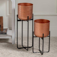 Corrigan Studio Gallerie 2-Piece Copper Pot Planter Set