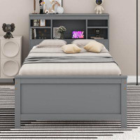 Red Barrel Studio Twin Size Platform Bed With Storage Headboard, USB, Twin Size Trundle And 3 Drawers