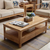 Latitude Run® 47.24" Burlywood Solid Wood Rectangular Coffee Table