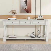Longshore Tides Console Table, Console Table With Drawers And Shelf