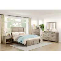 Loon Peak Rustic Style 1Pc Gray Dresser Of 6X Drawers Metal Hardware Wooden Bedroom Furniture