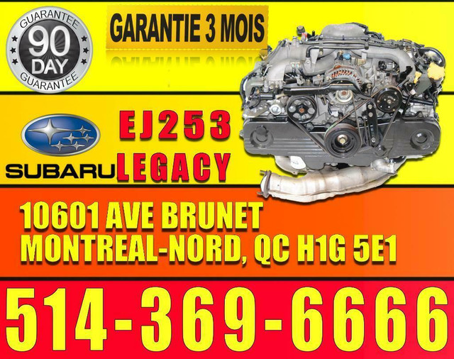 Moteur Subaru 2.5 2006 2007 2008 2009 2010 Impreza, Outback, Forester, Legacy, 06 07 08 09 10 EJ25 EJ20 EJ253 Engine in Engine & Engine Parts in City of Montréal