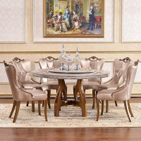 Rosdorf Park New European-Style Dining Table And Chair Marble Round Dining Table And Chair Combination Home Round Small