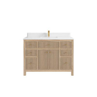 Willow Collections Sonoma Teak 48 In. W X 22 In. D Single Sink Bathroom Vanity In Light Graywashed With Cove Edge Empira