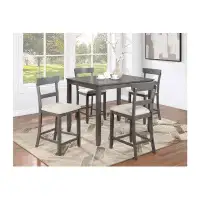 Red Barrel Studio Modern Farmhouse Gray Wood Square Counter-height Dining Set For 4