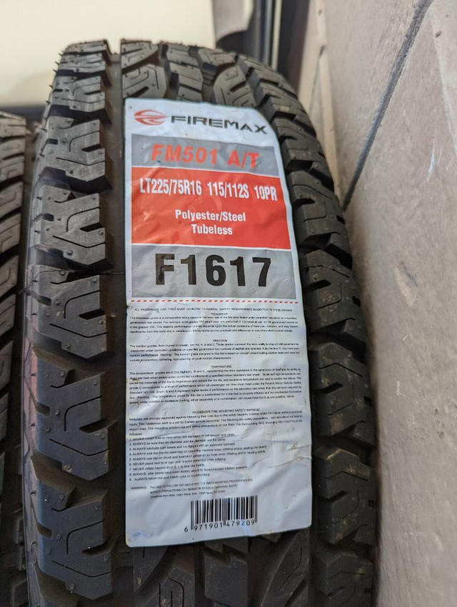 BRAND NEW WITH LABELS   DODGE RAM PROMASTER  HIGH PERFORMANCE    FIREMAX ALL TERRAIN 10 PLY LT225/75/16 SET OF 4 in Tires & Rims in Ontario - Image 2