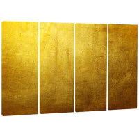 Made in Canada - Design Art 'Gold Texture Wallpaper' 4 Piece Wrapped Canvas Graphic Art Print Set on Canvas