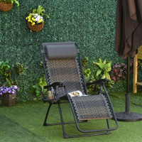 Outdoor patio recliner 25.5''x27.5''x43.25'' Gray