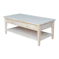 Red Barrel Studio Tillar Solid Wood 4 Legs Coffee Table with Storage