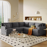 JBRHTWP8MQAPNM4E Sectional Modular Sofa with 2 Tossing cushions and Solid Frame for Living Room