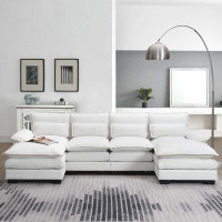 Latitude Run® Modern U-shaped Sectional Sofa with Waist Pillows