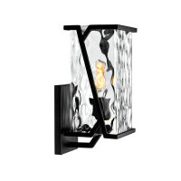 17 Stories Waterfall Outdoor Metal And Wavy Glass Wall Sconce