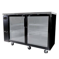 SABA Two Glass Door Back Bar Cooler Stainless Steel Undercounter Refrigerator