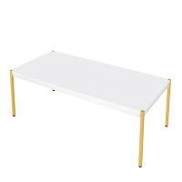 Ivy Bronx Otrac Coffee Table In White & Gold