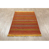 Isabelline One-of-a-Kind Thon Hand-Knotted New Age Red/Orange 3'3" x 5' Wool Area Rug