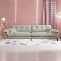 HOUZE 85.83" Creamy white 100% Polyester Modular Sofa cushion couch