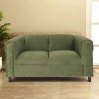 Latitude Run® Green Suede Loveseat Sofa For Living Room