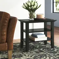 Lark Manor Edgecomb Solid Wood 4 Legs End Table with Storage