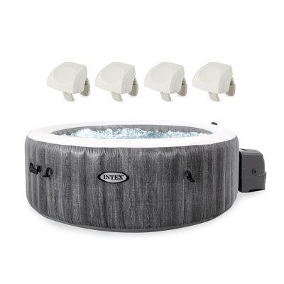 Intex Intex Purespa Plus Greywood Inflatable Hot Tub Jet Spa With 4 Headrest Pillows in Hot Tubs & Pools