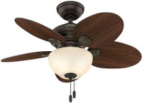 New in box HUNTER 34 INCH CEILING FAN WITH LIGHT -- big box price $161 -- our price $69.95