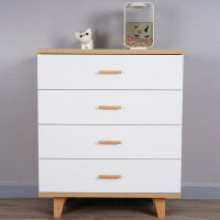 Latitude Run® Modern Design Wooden  Dresser Bedroom Storage Drawer Organizer Closet Hallway Storage Cabinet With 4 Drawe