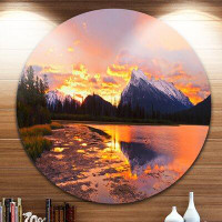 Made in Canada - Design Art 'Sunset Above Vermilion Lakes' Photographic Print on Metal
