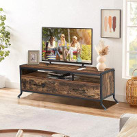 17 Stories VECELO TV Stand For 55 Inch Industrial Entertainment Centre Media Console Table With 2 Storage Drawers For Li