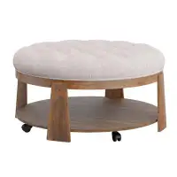 Gracie Oaks Bardhyl Solid Wood 4 Legs Coffee Table with Storage