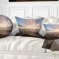 Made in Canada - East Urban Home Seascape Sunrise over Indian Ocean Waters Pillow