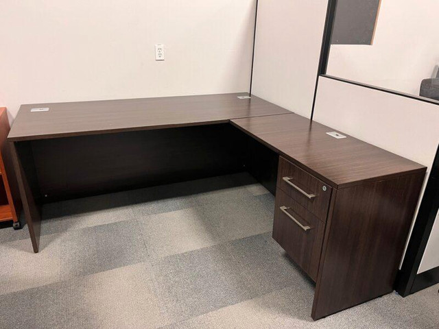 L-Shape Desk with Box/File Pedestal – 72 x 78- Tuxedo in Desks in St. Catharines