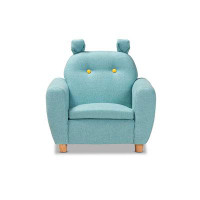 Hokku Designs Lefancy  Gloria Modern and Contemporary Sky Blue Fabric Upholstered Kids Armchair with Animal Ears