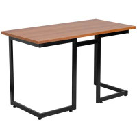 Ebern Designs Boustrophedon Cherry Computer Desk with Metal Frame - Office Furniture - Writing Desk