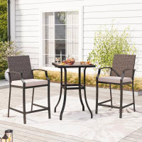 Lark Manor Alyne 2-Person Bar Height Dining Set With Cushion