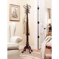 Alcott Hill Newlin Solid Wood and Metal Freestanding Coat Rack with Four Hooks