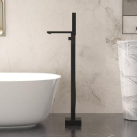 MoonQuake Sleek Freestanding Bathtub Faucet With Handheld Showerhead In Matte Black