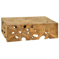 The Twillery Co. Billiot 47-inch Rectangular Teak Root Block Style Coffee Table, Natural Finish