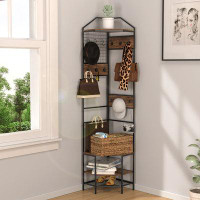 17 Stories Serkan Iron Hall Tree with Bench and Shoe Storage