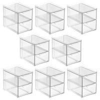 mDesign mDesign Stacking Plastic Storage Kitchen Bin with Pull-Out Drawers
