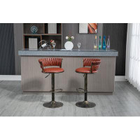 17 Stories Swivel Bar Stools Set Of 2 Adjustable Counter Height Chairs With Footrest For Kitchen, Dining Room Set Of 2