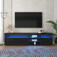 Ivy Bronx LED Light Entertainment Centre and TV Cabinet with Multi-Functional Storage TVs up to 80''