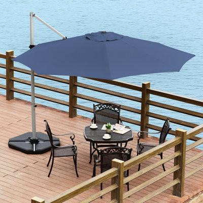Arlmont & Co. 11' Patio Cantilever Offset Umbrella 360 Degrees Rotation Aluminum Tilt in Patio & Garden Furniture