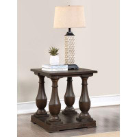 Alma Walden Rectangular End Table with Turned Legs and Floor Shelf Coffee
