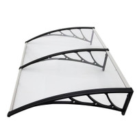 Transparent Polycarbonate Awning 39*59Inch with Three Brackets for Windows and Doors to Shade and Rain 191110