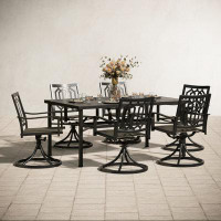 Lark Manor 6-seat Patio Dining Set With Textile Chairs