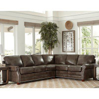Sofa Web Davis Genuine Leather Left Hand Facing Sleeper Corner Sectional