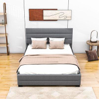 Latitude Run® Queen Size 2 Drawers Upholstered Platform Bed with Trundle