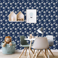 Canora Grey Navy Blue Self Adhesive Wall Paper For Walls Closet Dresser 17.5 X 118 In