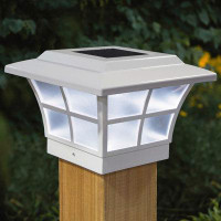 Classy Caps Prestige Solar Powered Integrated LED Fence Post Cap Light 4 in. x 4 in. with Base Adapter Included